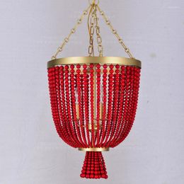 Pendant Lamps Red Turquoise Light Golden Nordic Home Decoration Hanging American French Lamp Kitchen Bedroom Dining Room