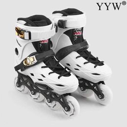 Ice Skates 85A Women Girls Inline Skate Shoes Professional Freestyle Skating Boots Outdoor 72mm 4 Wheel Roller Patins White Black L221014