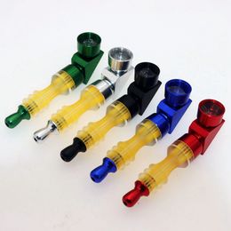 Colorful Aluminium Alloy Silver Screen Filter Pipes Portable Standing Ladder-shaped Removable Handpipes Dry Herb Tobacco Smoking Cigarette Holder DHL