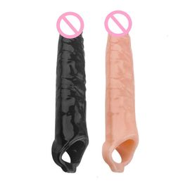 Sex toy Electric massagers s masager 28cm Long Extender Sleeve Reusable Delay Ejaculation Cock Rings Dick Prostate Massager Products For VK2E