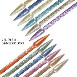 Nail Polish Glitter Sequins Shining 12 Color Gel UV LED Soak Off 15ml Varnishes Semi Permanent Nails For Manicure Art