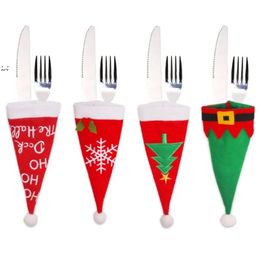 New Year 2023 Christmas Gift Tableware Fork Knife Holder Bag Navidad 2022 Noel Christmas Decorations for Home Dinner Table Decor BBC168
