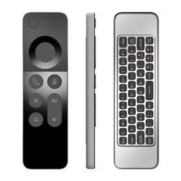 W3 2.4G Wireless Air Mouse Gyroscope IR Learning Smart Voice Remote Control Mini Keyboard For Android TV Box / For Mac OS/ Linux