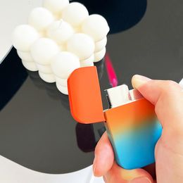 Creative Pink Flame Jet Torch Lighter Portable Turbo Butane Gas Lighter Colouring Windproof Cute Cigarette Lighter Gift For Girls