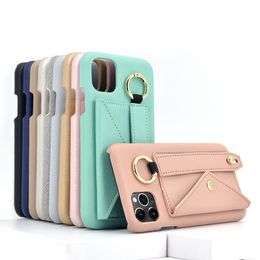 New leather phone cases for iPhone 13 14 Pro max 12 11 Pro 7 8 plus xs x xr xsmax Bracelet card holder 2-in-1 case wholesale