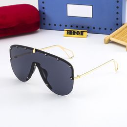 2024 übergroße rahmenlose Sonnenbrille Frauen Retro Vintage Square Frame Ein Stück Randless Sonnenbrillen Gafas de Sol 1128 Stil mit Box