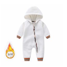 Baby warm conjoined clothes autumn and winter boys and girls newborn Plush autumn and winter cute suit garment