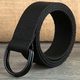 Belts Unisex Double Rings Buckle Quick Release Canvas Breathable Younger Outdoor Leisure Women Sport Men Jeans Accessories