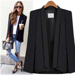 Women's Suits Blazers KE LA New Fashion Spring Black White Long Sleeve Cape Coat Women Lapel Split Cloak Jacket Suits Womens OL Office Workwear Gifts T221027