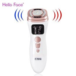 Face Care Devices Hello Face MINI HIFU Machine RF EMS Portable Second Generation Hifu Home Face Wrinkle Jawline Remover Beauty Sandwhich Treatment 221027