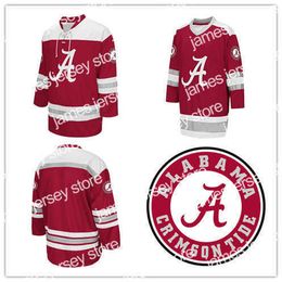 College Hockey Wears Custom Rare Vintage Alabama Crimson Tide Hockey Jersey Embroidery Stitched Customise Any Name Any Number Hight Quality Size S-3XL