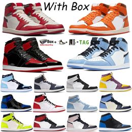 2022 With Box Jumpman 1 mens Basketball Shoes High OG 1s Starfish Lost Found Bred Patent Stage Haze Hyper Royal University Blue men women Sneakers Trainers Size 36-46