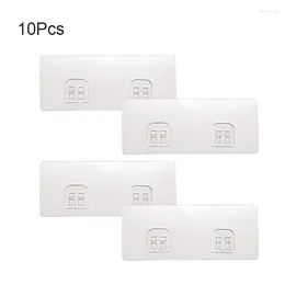 Hooks 5/10 Pcs Transparent Plastic Waterproof Sticky Hook For Kitchen Bathroom Shelf Sticker Sticking Wall Strong Adhesive Hanger