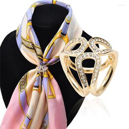 Brooches Design Korean Fashion Scarf Buckle Accessories Brooch Simple Three Square Crystal Shawl For Women