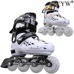 Ice Skates 2021 Roller Skating Sliding Inline 4 Wheels 1 Row Line Outdoor Girl Women Kids Teenager Beginner Sports Flat Figure Flash L221014