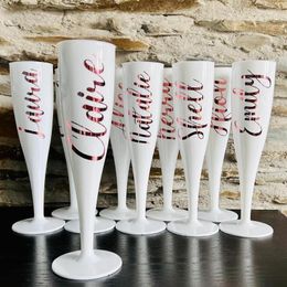 Party Supplies Personalised Plastic Cups With Name Wedding Decoration Custom Champagne Flutes Goblet Bachelorette Gifts Girl Acrylic