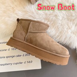 Winter boots women Classic ultra mini platform snow boot Australia Charcoal chestnut black Sheepskin Shearling comfort designer booties womens shoes EUR 34-43