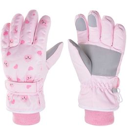 Ski Gloves Winter Children with Touchscreen Function Thermal Warm Snow kids Christmas Gift 7-12 Years Old L221017