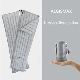 Sleeping Bags AEGISMAX Envelope Ultralight Down Sleeping Bag Outdoor Camping Adult Tent Hiking Portable Warm Duvet Down Hat T221022