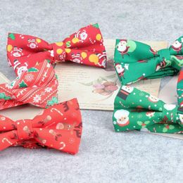 Bow Ties Men's Christmas Polyester Festival Theme BoysSnow Flake Red Tree Pattern Mens Tie Party Gift For Men Neck