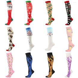 Sports Socks Compression Stockings Women Breathable Nylon Fitness Sport Camping Football Sock Protect Unisex Elastic Outdoor