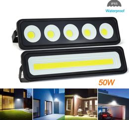 LED Flood Lights Outdoor Lighting 50W AC 220V IP65 Waterproof Outdoor Projector Gardern Wall Lamps COB Stree Landscape