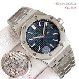 50th Anniversary Luxury Watches Cal.4320 Mechanical Automatic Movement Men Watch 904L Stainless Steel Watchband 50M Waterproof Lumious Wristwatches