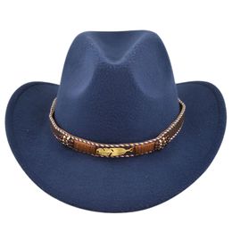 Western Cowboy Hat Cowgirl Cap Wide Brim with Handworked Hatband for Men and Women