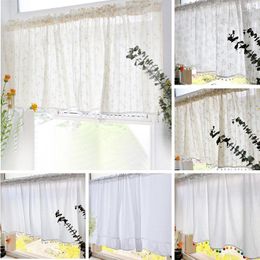 Curtain Pastoral Style Short Curtains Bay Window Floral Pattern Decorative Drape Cafe Restaurant Cabinet Dustproof Cover