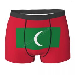 Pantalones de los hombres Pantidas Maldivas Flaj Maldívas Boxeador de campo Shorts Poliéster para niños Masculino gran tamaño