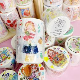 Gift Wrap 5m Lovely Flower Eating Girls Special Oil Washi Tapes Journal Masking Tape Adhesive DIY Scrapbooking Sticker