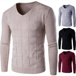 Men's Sweaters Men's V Neck Solid Designer Plus Sizes Pullovers Men Casual Jacquard Jumper For Fall Winter 2022 Black Grey Red Beige
