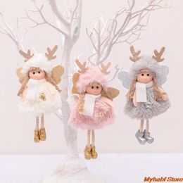 Christmas Decorations Lovely Angel Plush Doll For Tree Ornament Year Pendant Decor Kids Gifts Home Navidad