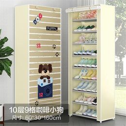 Clothing Storage Multi-Layer Shoe Shelf Simple Door Dust-Proof Household Economical Removable Dormitory Cabinet European Style Cloth
