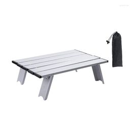 Camp Furniture Mini Silver Outdoor Aluminum Alloy Folding Table Barbecue Camping Tent Household Bed Collapsible Computer Desk