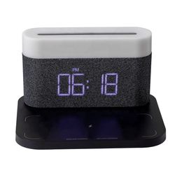 Portable 10W Wireless Chargers with Table LED Dimming Light Touch Control 3 Colour Modes and Time Clock for Reading Bedside Bedroom Living Room Nightstands Office