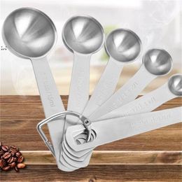 Multipurpose Food Grade Measuring Tools Spoon Stainless Steel Spice Measure Scoop With Scale 6pcs Set Kitchen Baking Tool BBC184