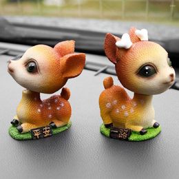 Interior Decorations Cute Safe Driving Resin Deer Car Ornament Personalised Decoration For Vehicle PVC Accessories