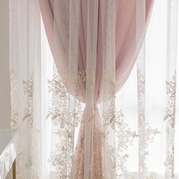 Curtain Princess Style Light Luxury Lace Embroidered Window Screen Double Layer Curtains For Living Room Bedroom Dining Decoration