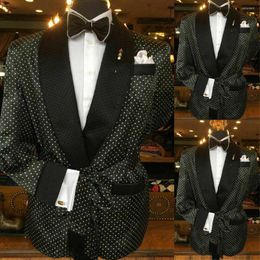 Men's Suits One-piece Men With Dot Pattern Designer Party Wear Fashion Business For Man Peaked Lapel Blazer