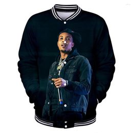 Men's Jackets G Herbo 3D Casual Long Sleeve Baseball Jacket Women Clothes Fashion Kpop Tops