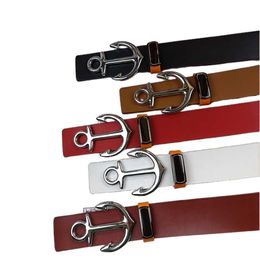 Classic Men Women Brand Belts Lady Mens Casual Luxury Pirate Ships Anchor Belt High Quality Designer Dress Belt Multiple Colours Width 3.8cm