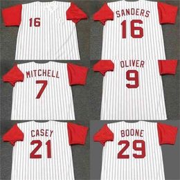 Proword C202 7 KEVIN MITCHELL 9 JOE OLIVER 16 REGGIE SANDERS 21 SEAN CASEY Baseball Jersey men women youth stitched