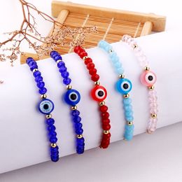 Turkey Blue Evil Eye Bracelet Women Handmade Rope Chain Crystal Lucky Eyes Beads Bracelets Girl Party Jewellery Gift Couple