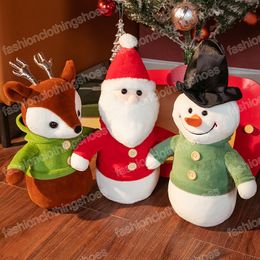 40cm Cute Christmas Decor Lovely Elk Snowman Santa Plush Toys Stuffed Soft Pillow Christmas Tree Gift for Children Girls