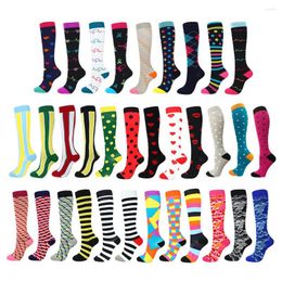 Sports Socks Colour Compression Varicose Cycling Men Women Fitness Running Dancing Yoga Outdoor Football Gym Coffit