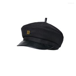 Berets K292 Metal C Brand Beret Hats For Women Painter Hat Autumn And Winter Show Face Small Lady Versatile Bud Gorras