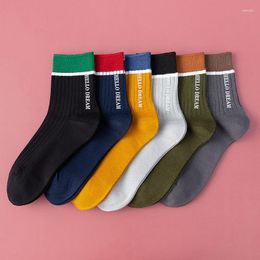 Men's Socks 10 Pairs Of The Batch Men's Stockings Spring And Autumn Leisure Solid Colour Business In Black Deodorant Tube