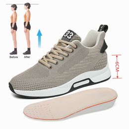 높이 증가 신발 YEINSHAARS 엘리베이터 남성 스니커즈 ening Insoles 6CM Man Daily Life Shoe 221027