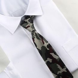 Bow Ties Men's Camouflage Narrow Tie Korean Fashion 6cm Casual Cool Elements Clothing Accessories Hand Regalos Para Hombre